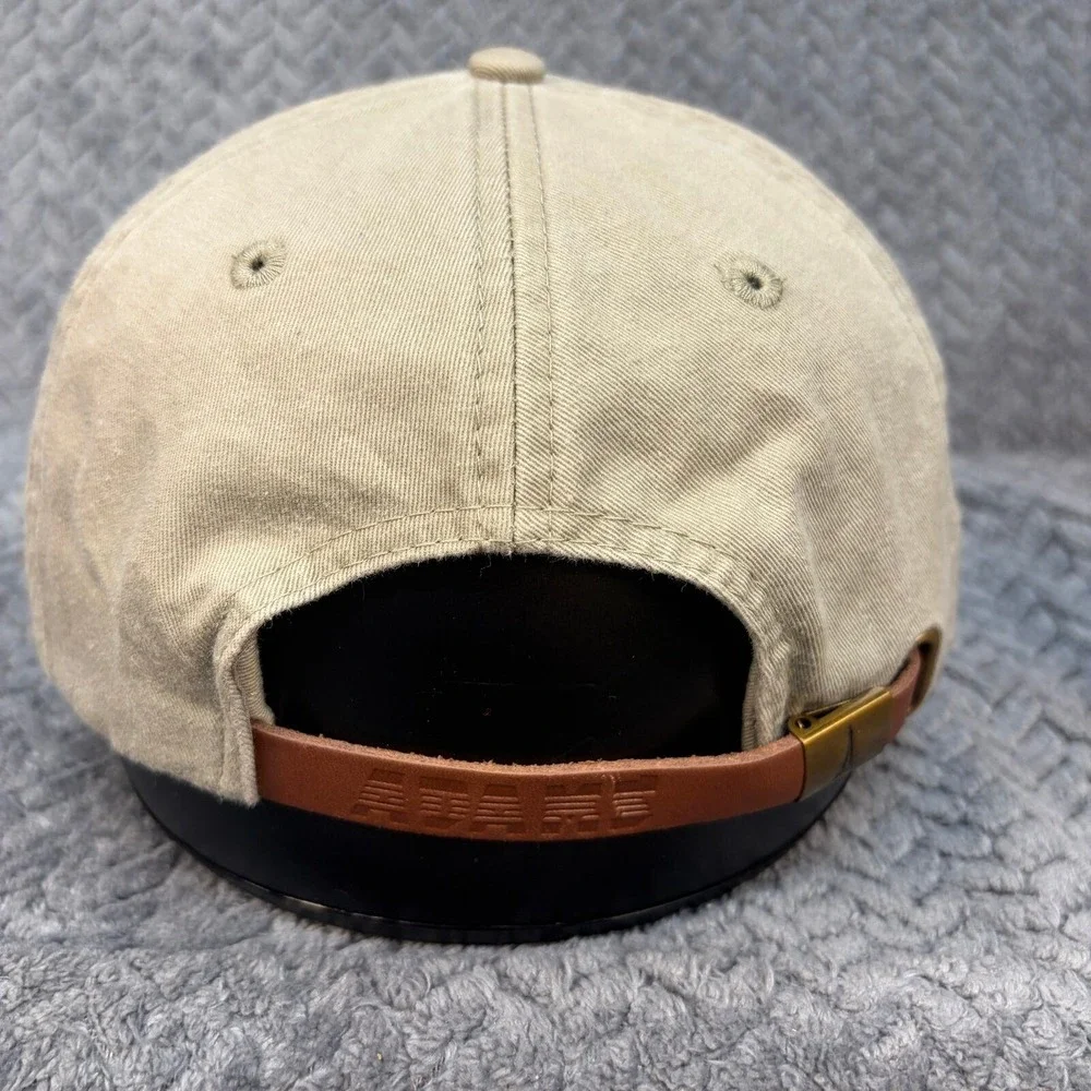 Adams Tan Khaki Cotton Strapback Hat Cross Embroidered Baseball Cap LP101
